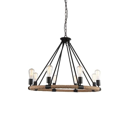 Cwi Lighting Ganges 8 Light Up Chandelier With Black Finish 9671P33-8-101